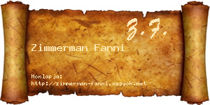 Zimmerman Fanni névjegykártya